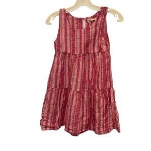 Faherty Red and White Striped linen Sleeveless Dress 8 4th of July
